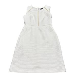 J. Crew White Sheath Portfolio Dress Structured Textured Office Business 00P